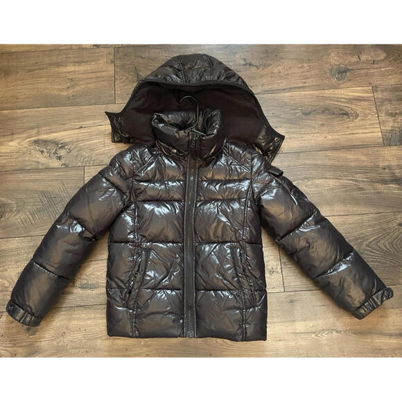 S13 Kids Black Gloss Hooded Puffer Jacket 10